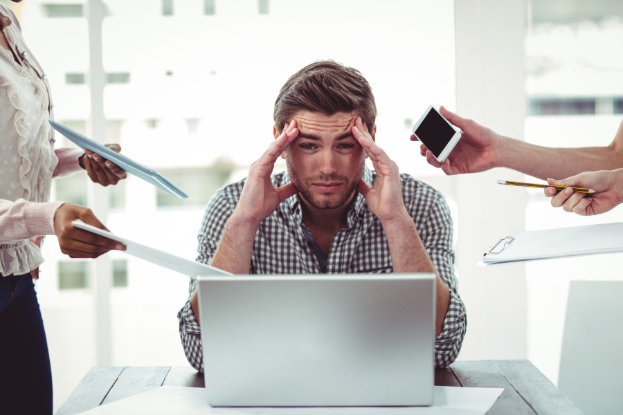 Frustrated Man on Laptop