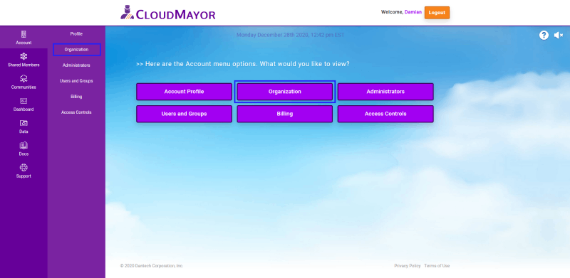 CloudMayor Individual Account Message Screenshot