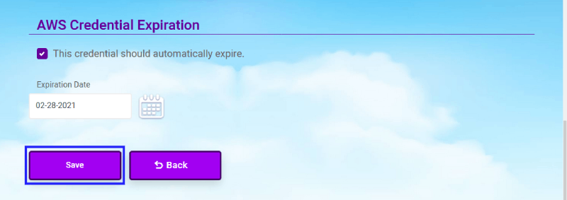 CloudMayor Credential Expiration Screenshot