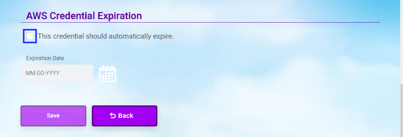 CloudMayor Credential Expiration Screenshot