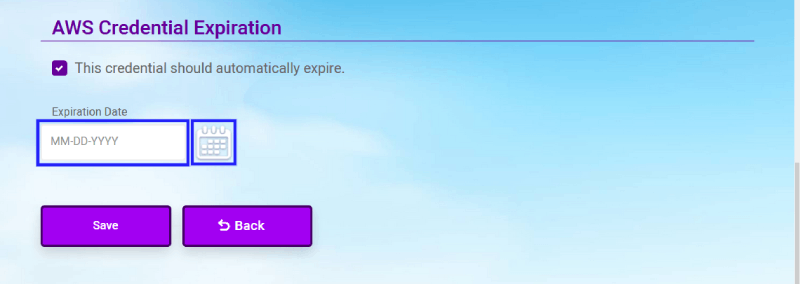 CloudMayor Credential Expiration Screenshot