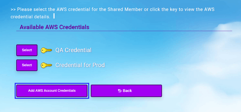 CloudMayor Credentials Screenshot