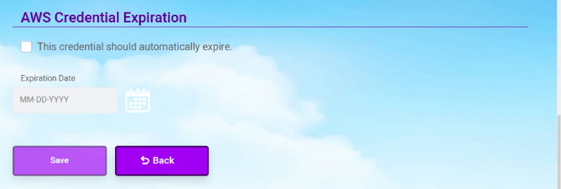 CloudMayor Credential View Expiration Screenshot