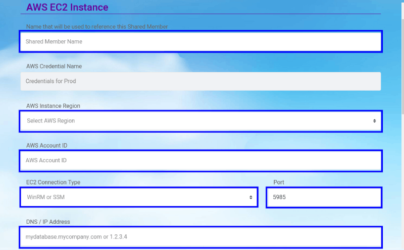 CloudMayor EC2 Form