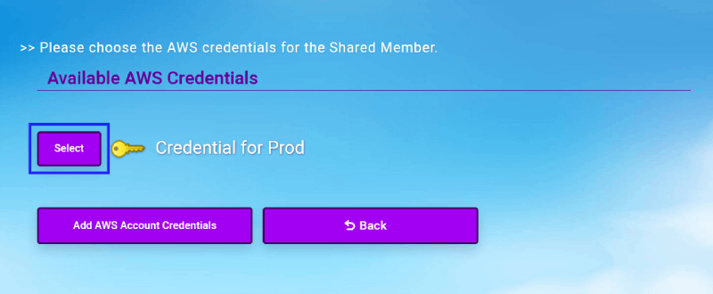 CloudMayor Credentials List Screenshot