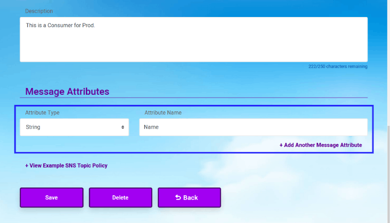 CloudMayor SNS Consumer View Form