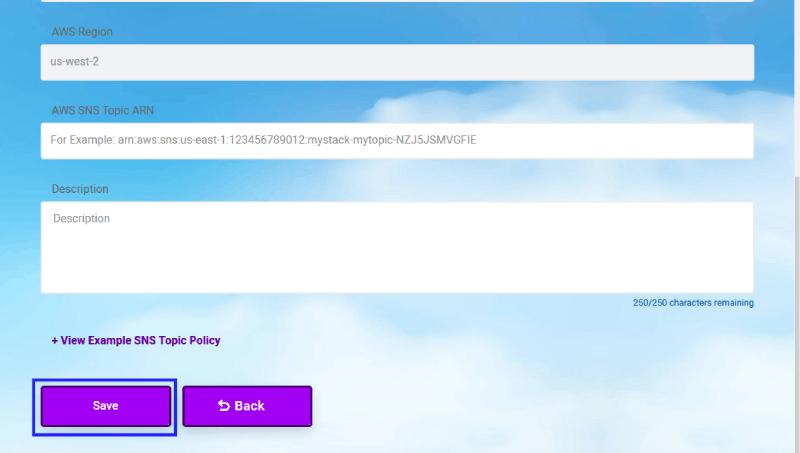 CloudMayor Save Button