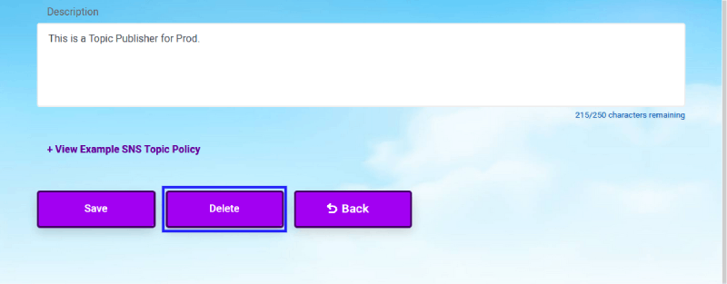 CloudMayor Delete Button